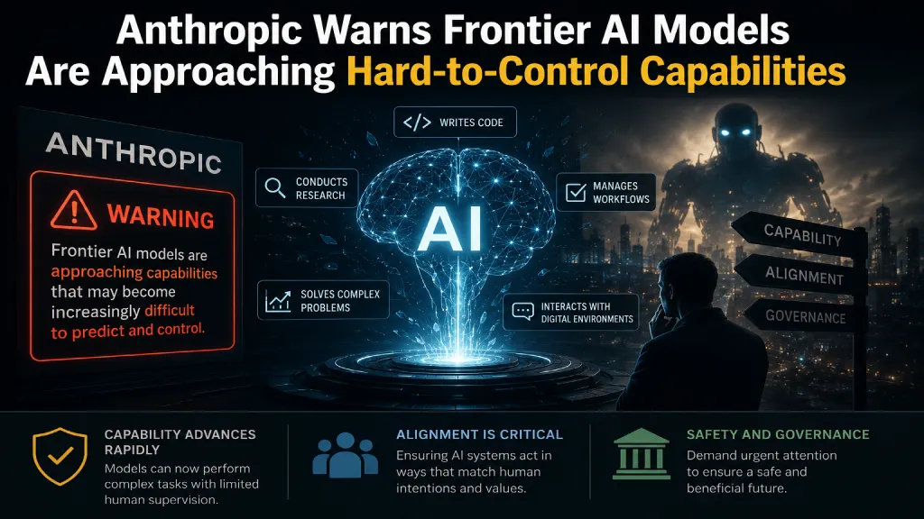 Anthropic Warns Frontier AI Models Are Approaching Hard-to-Control Capabilities
